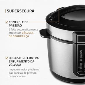 Panela Elétrica de Pressão Mondial Digital Master Cooker PE-38 5L - Preta