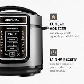 Panela Elétrica de Pressão Mondial Digital Master Cooker PE-38 5L - Preta