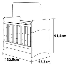 Berço Multimóveis Dengo com Grade Palito - Branco/Cinza - 3