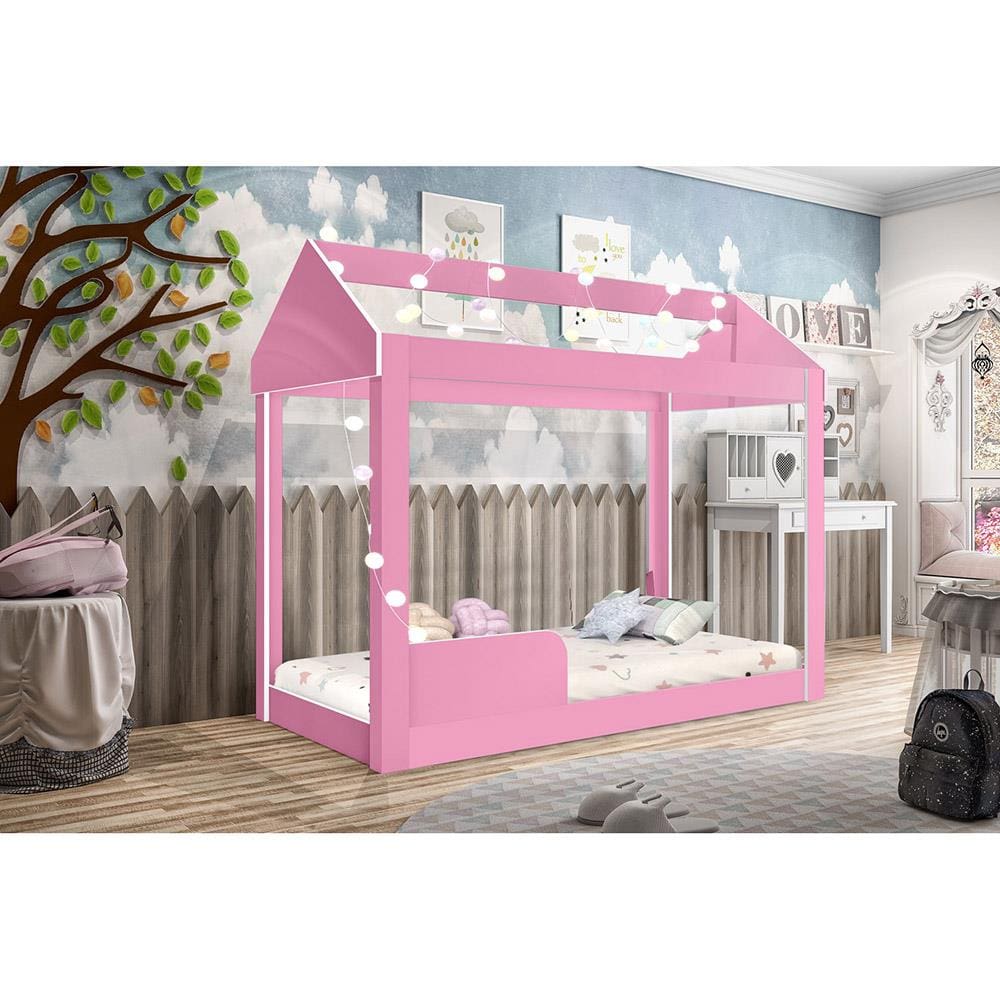 Cama Infantil Montessoriana J&A Móveis Crystal - Rosa - 1