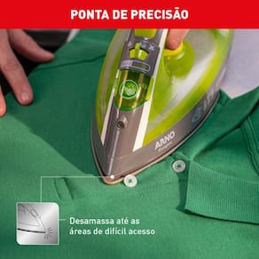 Ferro de Passar a Vapor Arno Ecogliss FEC1 com Spray e Base Cerâmica - Verde