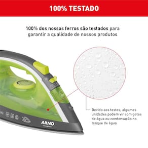 Ferro de Passar a Vapor Arno Ecogliss FEC1 com Spray e Base Cerâmica - Verde