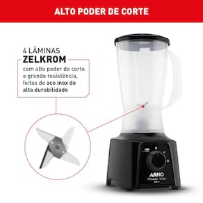 Liquidificador Arno Power Mix LQ10 Preto 550W com 2 Velocidades