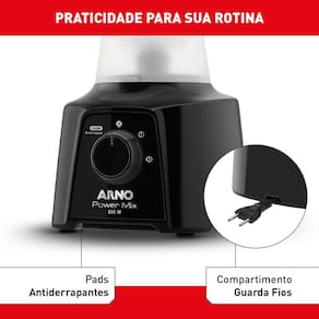 Liquidificador Arno Power Mix LQ10 Preto 550W com 2 Velocidades