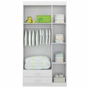 Guarda-Roupa Multimóveis Chiclete com 3 Portas e 2 Gavetas - Branco - 2