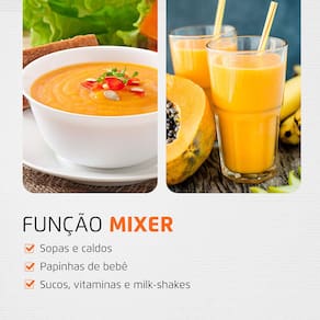 Power Mixer Mondial 2 em 1 Mixer e Processador M-07 - Preto/Inox