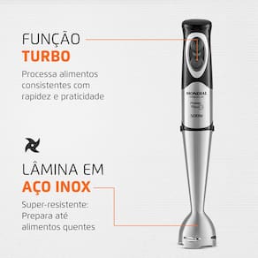 Power Mixer Mondial 2 em 1 Mixer e Processador M-07 - Preto/Inox