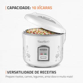 Panela Elétrica de Arroz Mondial Bianca Rice PE-10 10 Xícaras - Branca