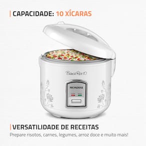 Panela Elétrica de Arroz Mondial Bianca Rice PE-10 10 Xícaras - Branca - 110V - 1