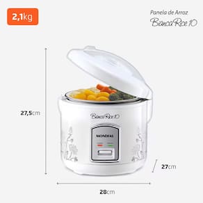 Panela Elétrica de Arroz Mondial Bianca Rice PE-10 10 Xícaras - Branca