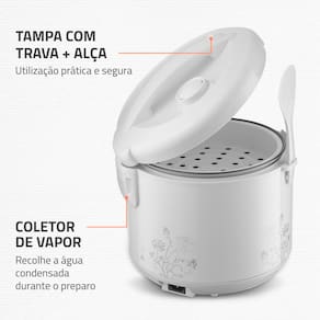 Panela Elétrica de Arroz Mondial Bianca Rice PE-10 10 Xícaras - Branca