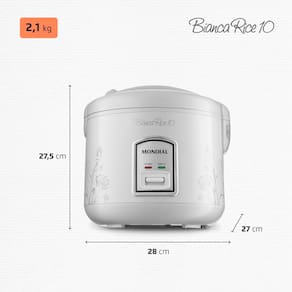 Panela Elétrica de Arroz Mondial Bianca Rice PE-10 10 Xícaras - Branca