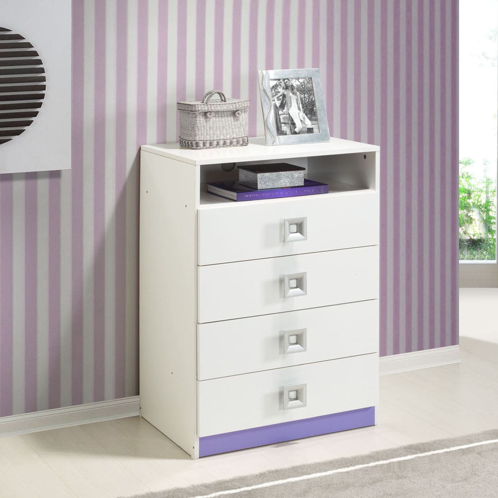 Cômoda Infantil Fritz com 4 Gavetas Teen - Branca - 1