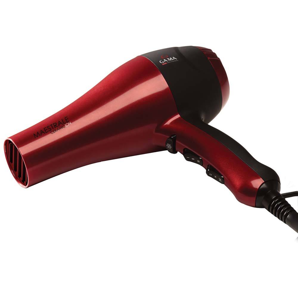Secador de Cabelos GA.MA Italy Maestrale Ceramic Íon Motor AC Profissional e 3 Temperaturas 1800W – Vermelho - 110V - 1