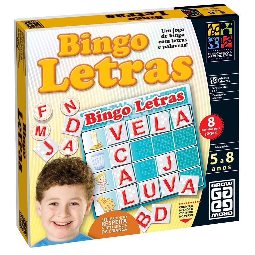 Jogo Educativo Bingo das Letras - Loja Grow