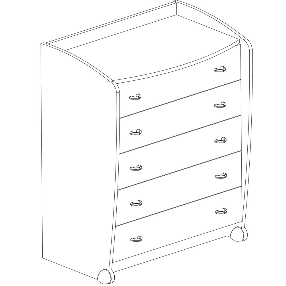 Cômoda Infantil Ditália com 5 Gavetas - Branca - 3