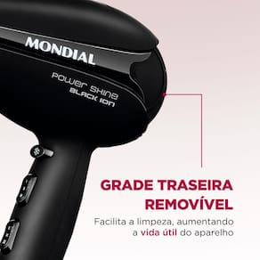 Secador de Cabelos Mondial Power Shine Black SC-13 2000W - Preto