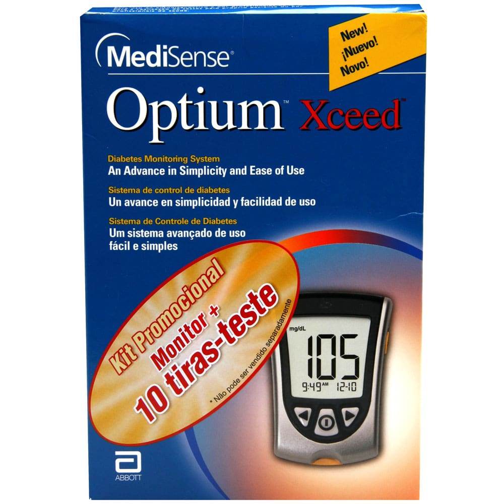 Medidor de Glicose Optium Xceed c/ 10 Tiras Teste - 2