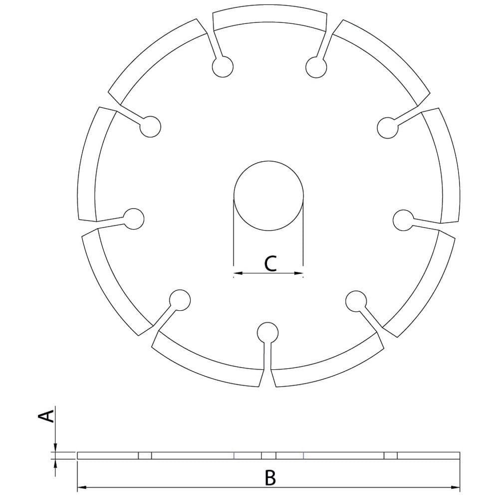 Disco de Corte Diamantado Tramontina Segmentado 4.3/8" - DIS CORTE DIAMANTADO SEGMEN NEUTRA TRAMONTINA - 1