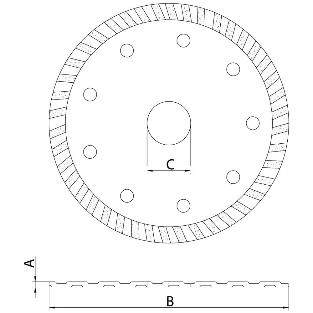 Disco de Corte Diamantado Tramontina Turbo 4.3/8" - DISCO CORTE DIAMANTADO TURBO NEUTRA TRAMONTINA - 1
