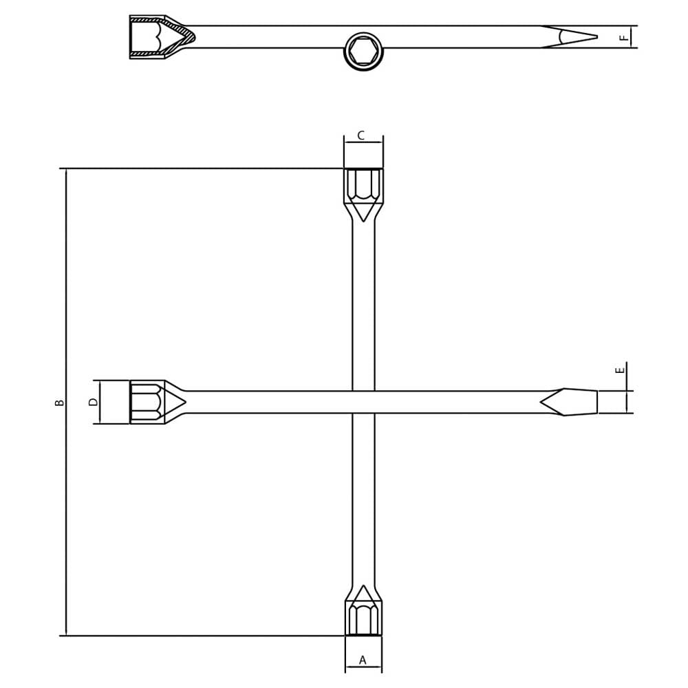 Chave de Roda Tramontina Cruz - CHAVE DE RODA CRUZ C ESPATULA PRATA TRAMONTINA - 1