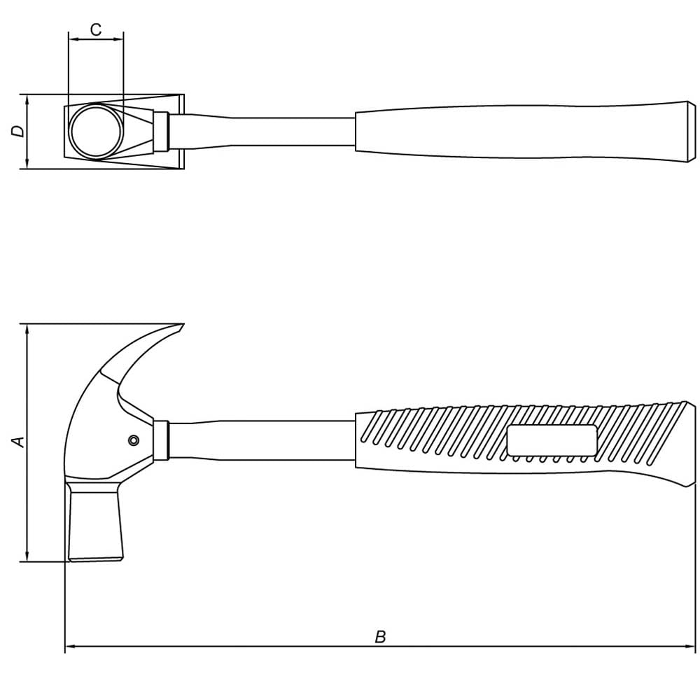 Martelo de Unha Tramontina 27mm com Cabo de Tubular - Cinza/Azul - MARTELO DE UNHA 27MM CINZA E AZUL TRAMONTINA - 1
