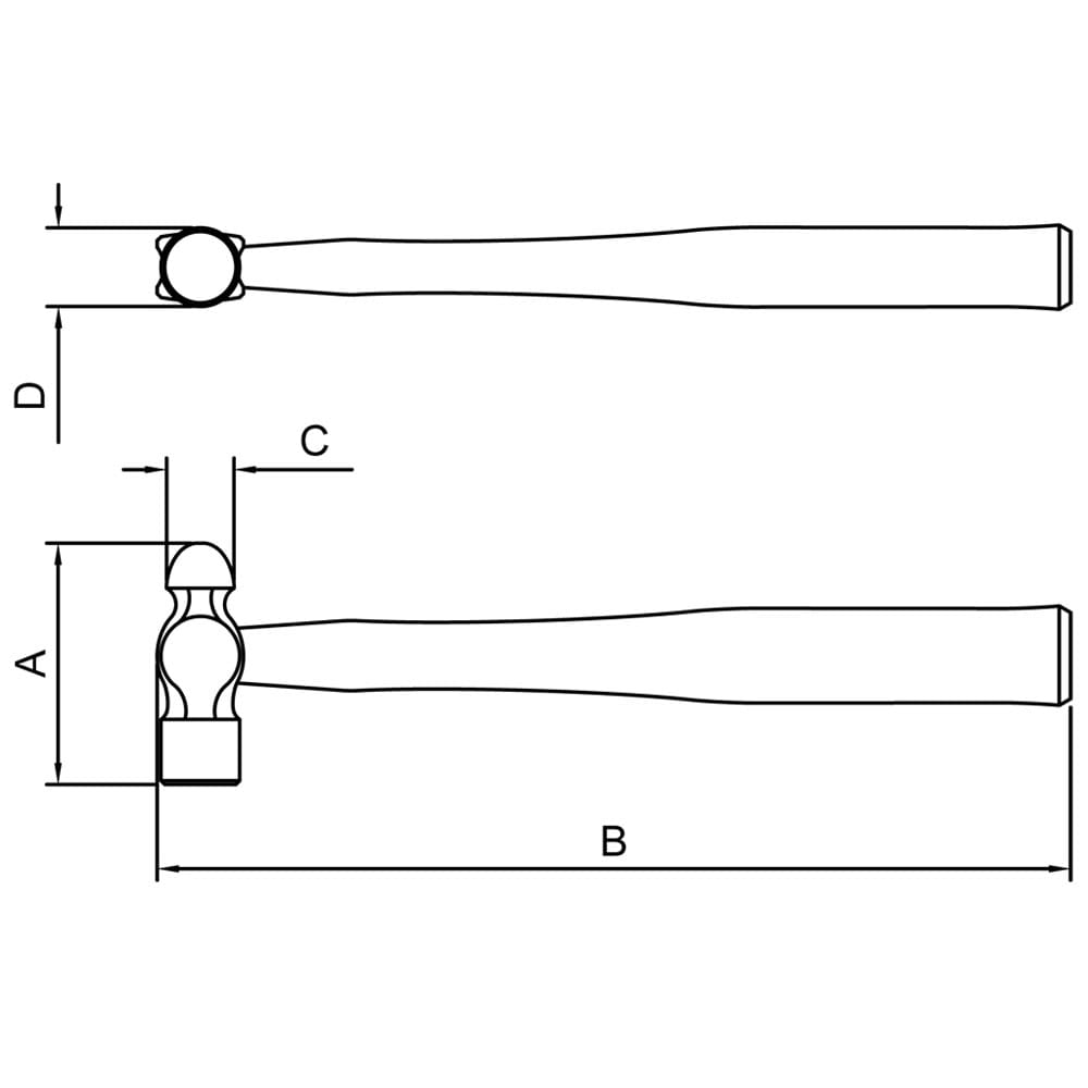 Martelo Bola Tramontina com Cabo de Madeira - 500G - MARTELO BOLA 500G MADEIRA TRAMONTINA - 1