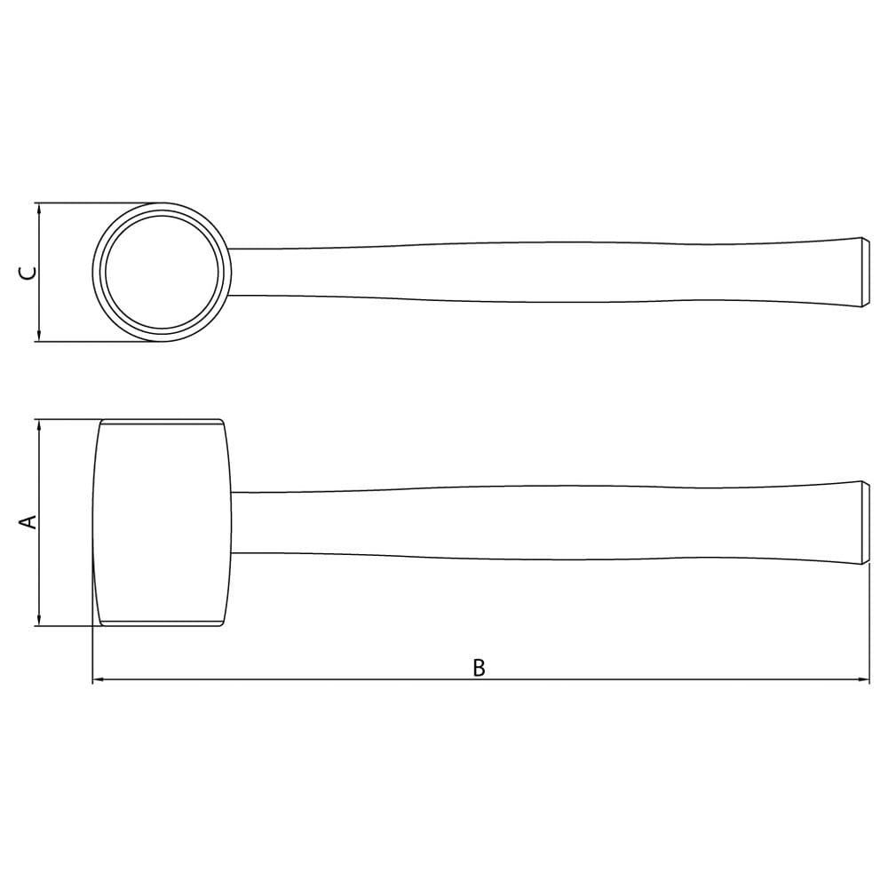 Martelo de Borracha Tramontina - Cinza - 225g - MARTELO BORRACHA 225G CINZA TRAMONTINA - 1