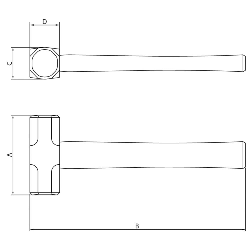 Marreta Oitavada Tramontina - 2kg - MARRETA OITAVADA 2000G MADEIRA TRAMONTINA - 3