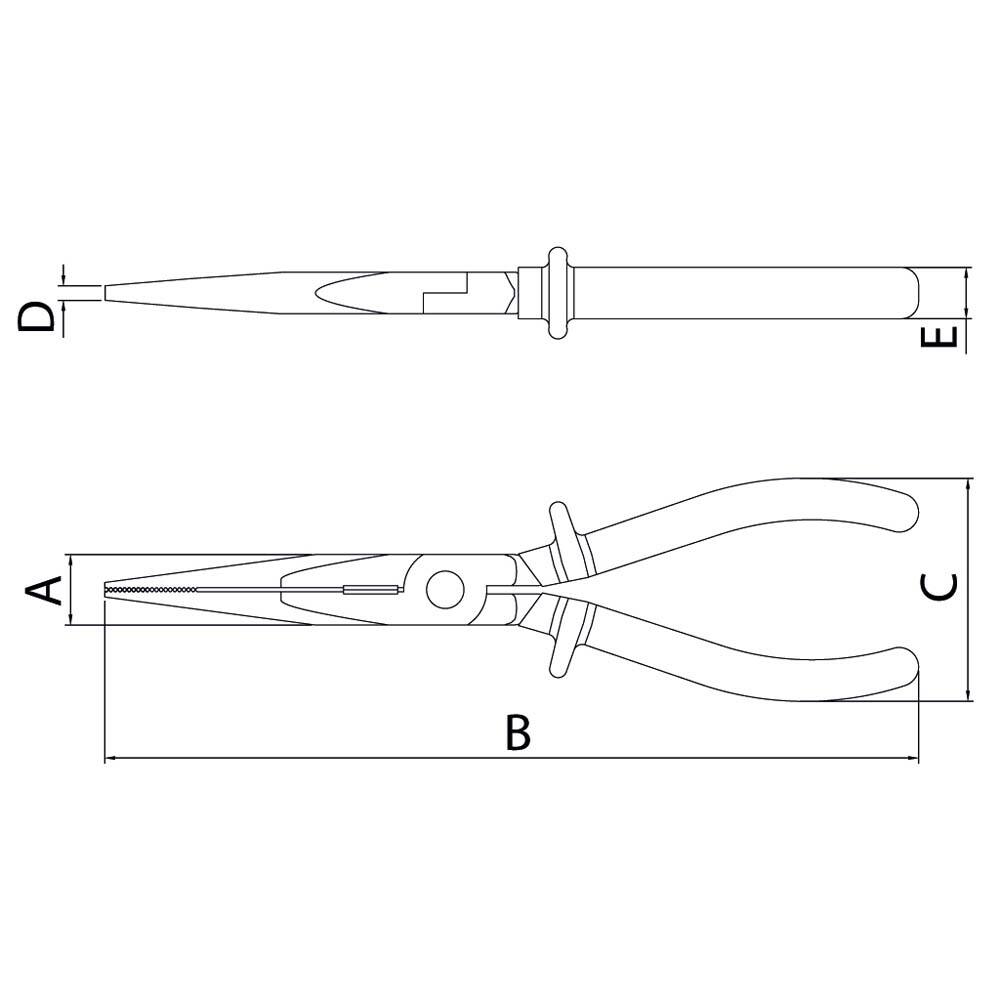 Alicate de Bico Meia Cana Tramontina 8” Bico Longo e Cabo Isolado - Amarelo - ALICATE MEIA CANA BICO LONGO 8 AMARELO TRAMONTINA - 1