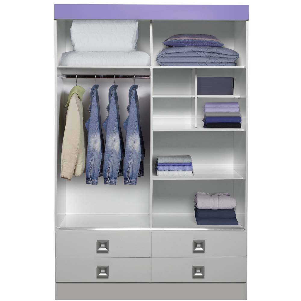 Guarda-Roupa Fritz Teen com 2 Portas e 4 Gavetas – Branco - 1