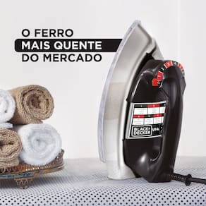 Ferro de Passar a Seco Black Decker VFA1110TM2 com Base de Alumínio