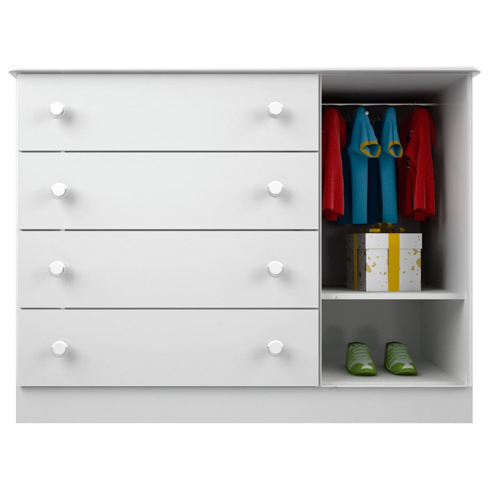 Cômoda Infantil Kiplac Móveis com 1 Porta e 4 Gavetas Ternura - Branca - 1