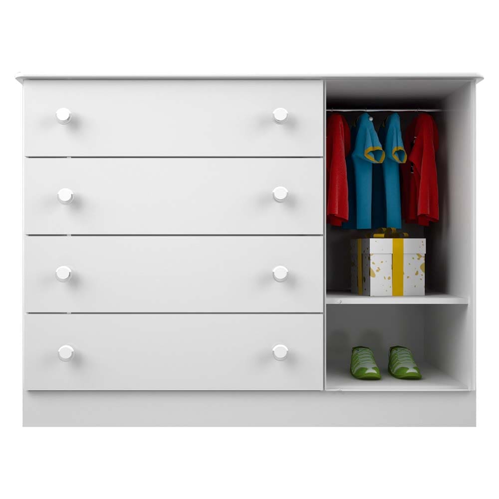 Cômoda Infantil Kiplac Móveis com 1 Porta e 4 Gavetas Fofura - Branco - 1
