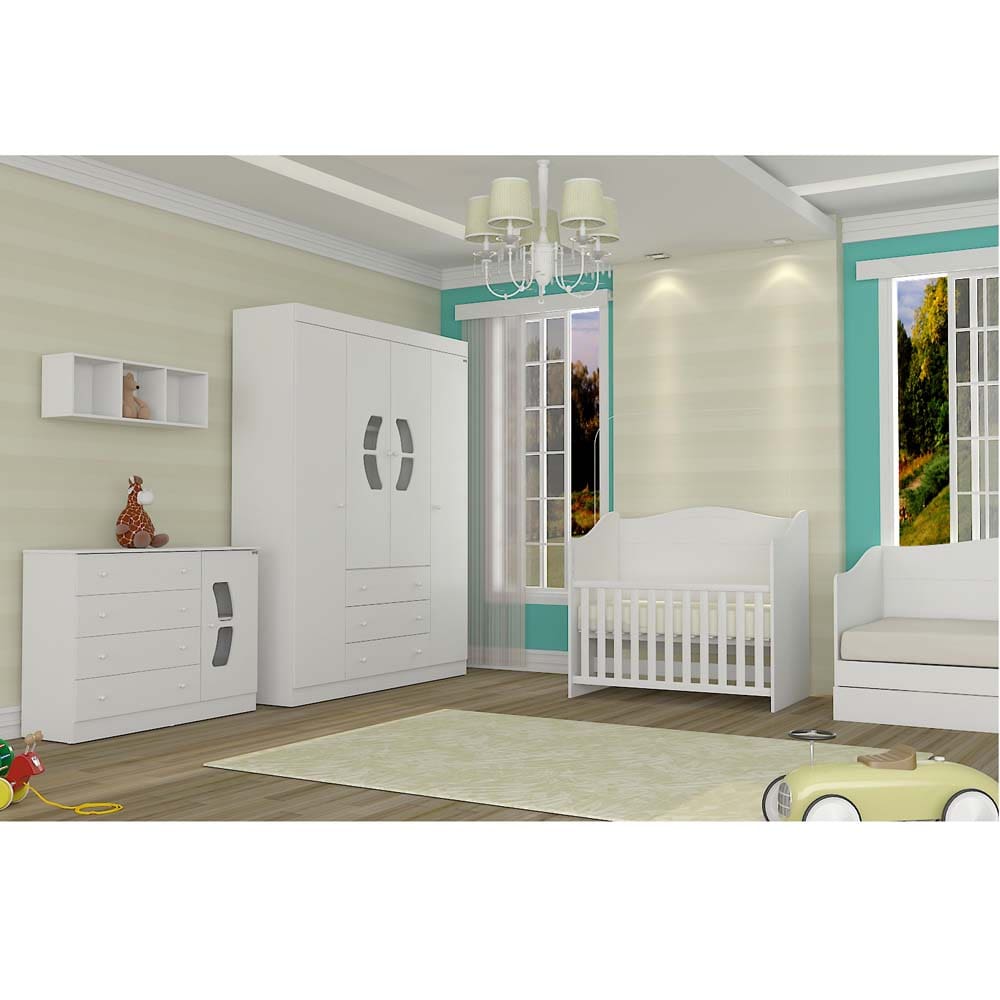 Berço Cama Móveis Canaã Belly - Branco - 3