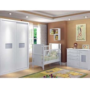 Roupeiro Infantil Multimóveis Multibaby Caramelo com 2 Portas e 3 Gavetas - Branco - 1