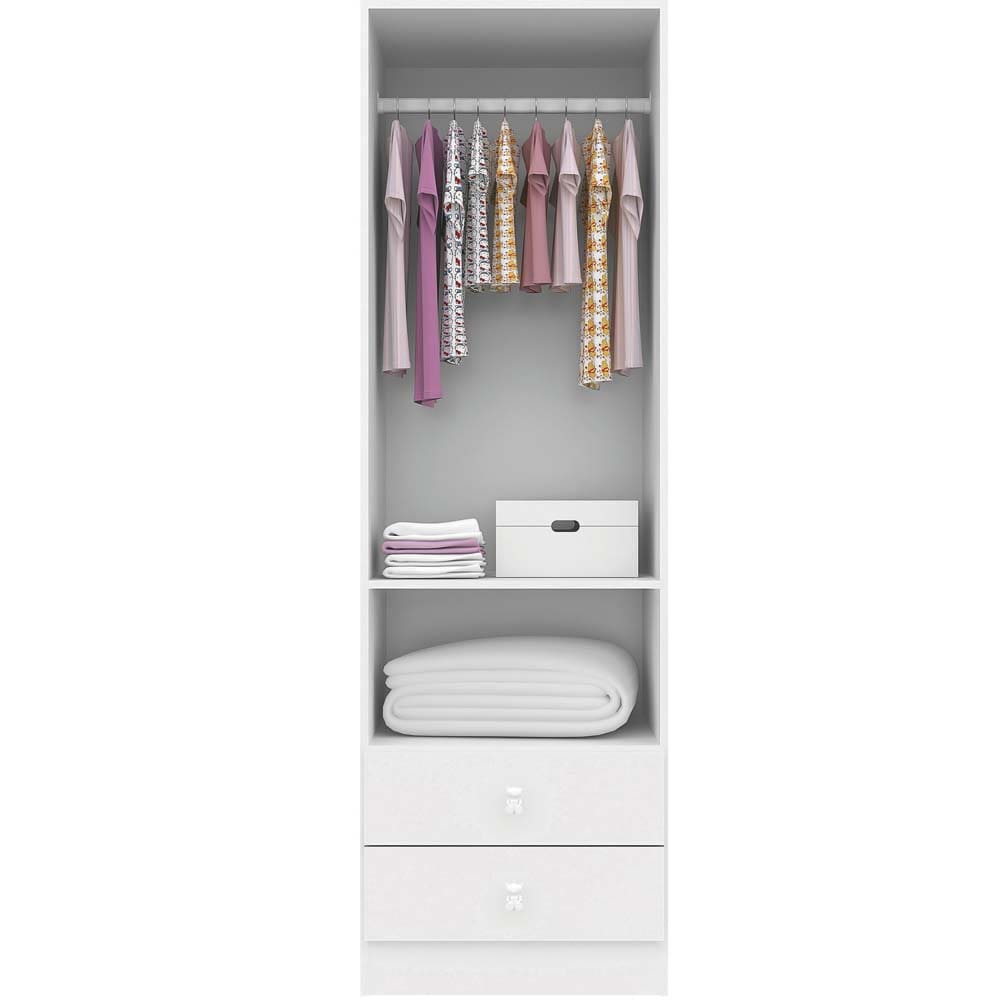 Roupeiro Infantil Art In Móveis Meu Fofinho com 2 Portas e 2 Gavetas - Branco - 1
