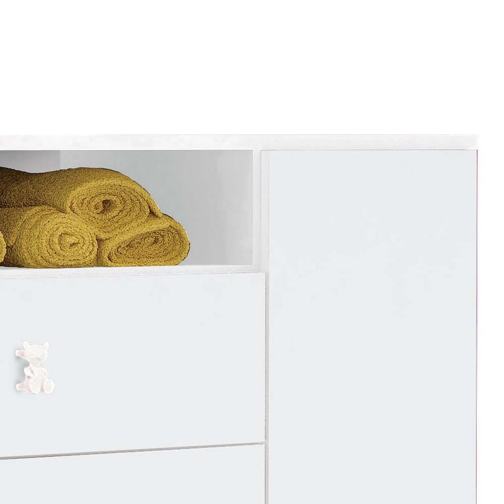 Cômoda Infantil Art In Móveis com 1 Porta e 4 Gavetas Meu Fofinho - Branco - 1