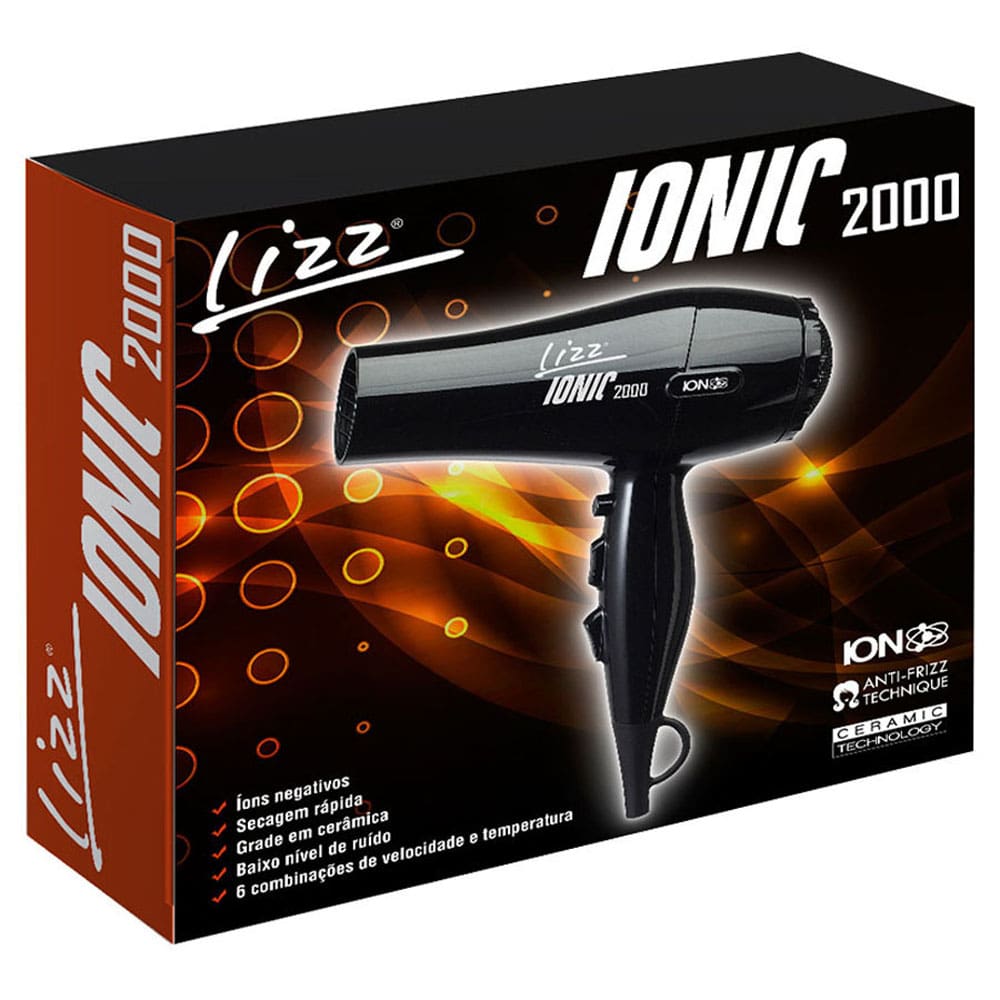 Secador de Cabelos Lizz Ionic 2000 e 3 Temperaturas – Preto - 110V - 2