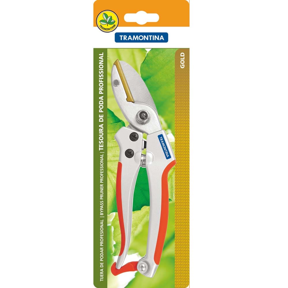 Tesoura de Poda Tramontina Profissional com Ponta Curvada e Cabo Ergonômico - Laranja - TESOURA PODA PROFISSIONAL BYPASS TRAMONTINA - 1
