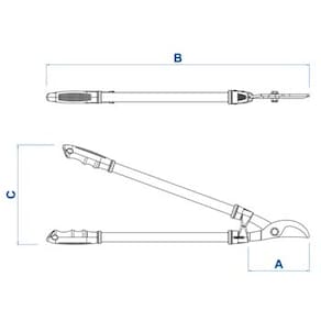 Tesourão de Poda Tramontina 78362505 com Cabo de Metálico - 43cm - TESOURAO DE PODA C CABO 43CM LJ E CZ TRAMONTINA - 1