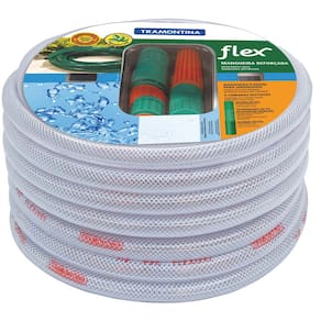 Mangueira Tramontina Flex de 1/2" para Jardim com Engates Rápidos e Esguicho - 10m - Gelo