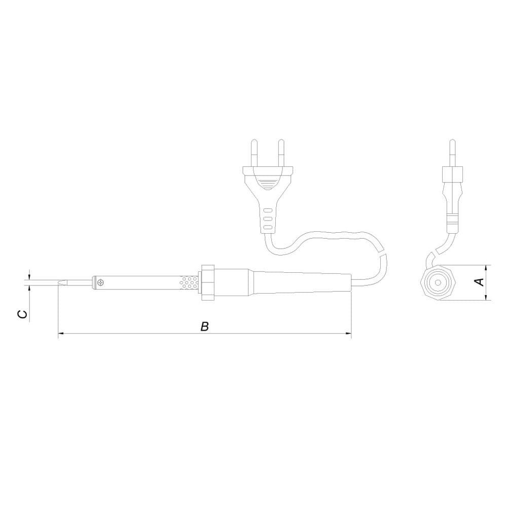 Ferro de Solda Tramontina 70W - Preto - FERRO SOLDA 70W 127V TRAMONTINA - 1
