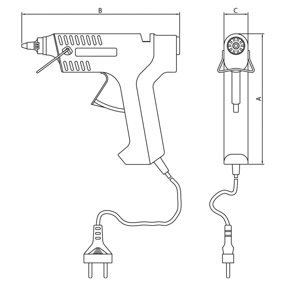 Pistola Elétrica de Cola Quente Tramontina 20-25W – Preta - PISTOLA ELET COLA 40 50WATTS PR TRAMONTINA - 1