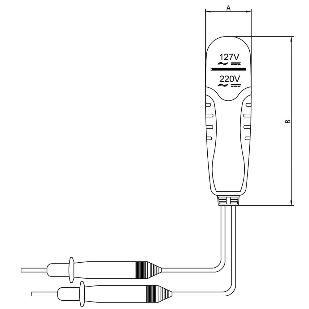 Detector de Tensões Tramontina 127V e 220V - Preto/Amarelo - DETECTOR DE TENSOES PR E AM TRAMONTINA - 1