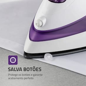 Ferro de Passar a Vapor Mondial Ceramic Express F-40 com Spray e Base Cerâmica - Branco/Roxo