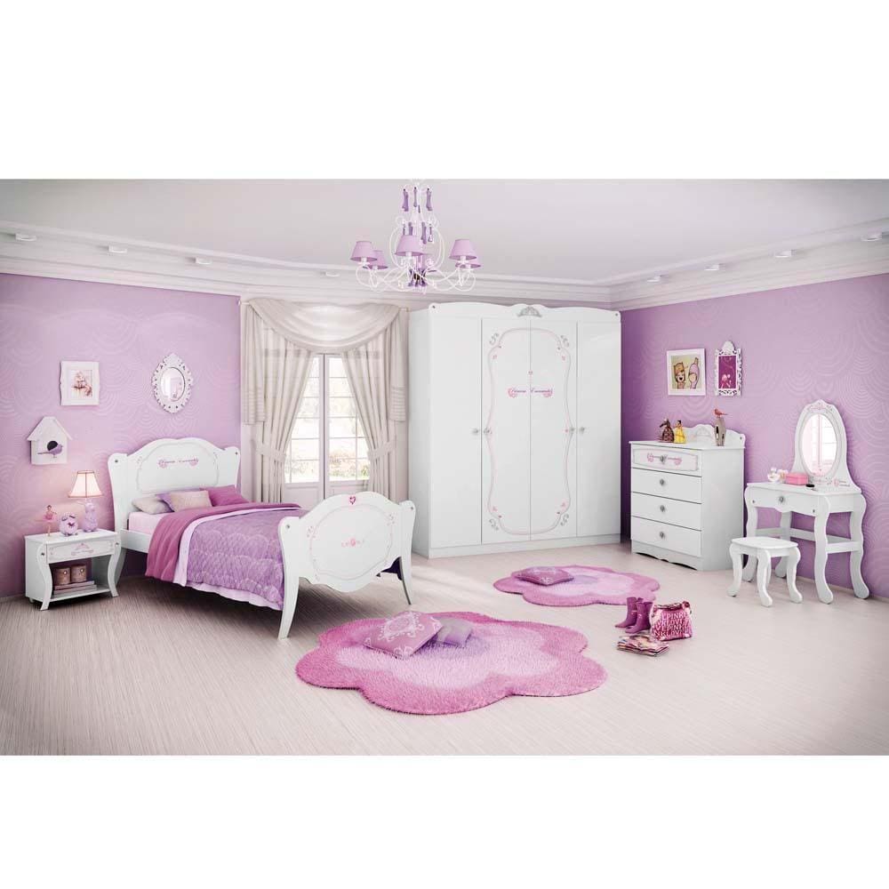 Cama Infantil Pura Magia Princesa Encantada Clean -Branco - Branco - 1
