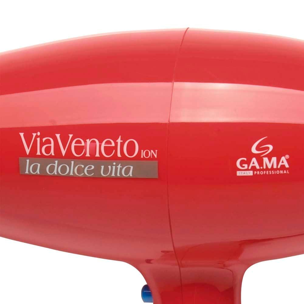 Secador de Cabelos GA.MA Italy Via Venetto Motor AC Profissional e Emissão de Íons – Vermelho - 220v - 2