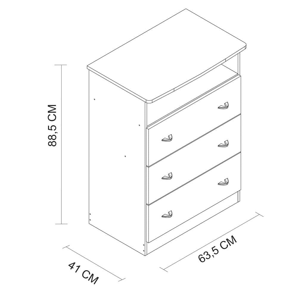 Cômoda Infantil Zanzini com 3 Gavetas Emoção - Branco/Musical Prata - 2