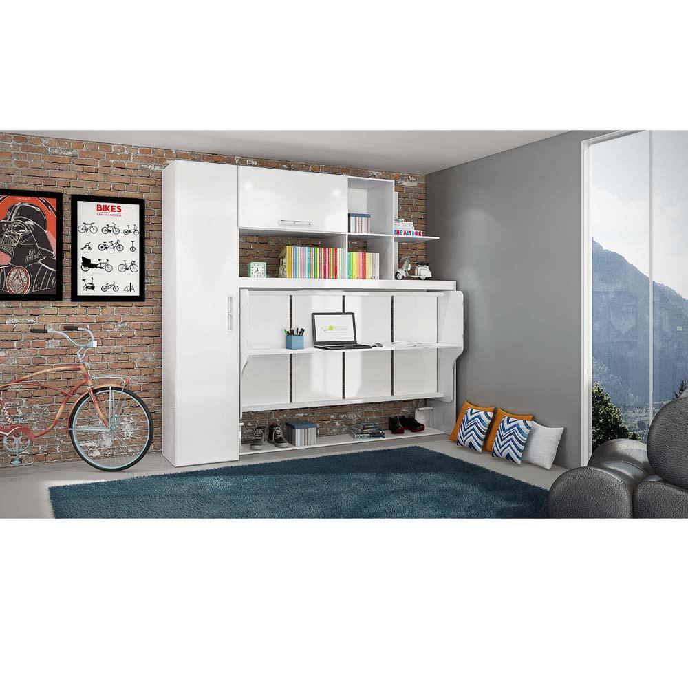 Cama de Solteiro Art In Móveis Modulada Dreams Multifuncional com Armário de 2 Portas - Branca - 2